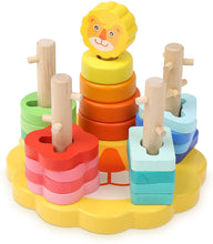 Load image into Gallery viewer, Wooden Lion Stacking Toy
