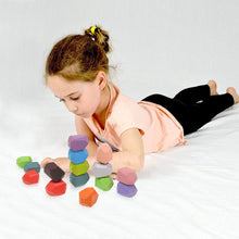 Load image into Gallery viewer, 24 Balancing Wooden Blocks for Toddlers Multicolored Stacking Stones Building Sensory Fun Educational Toy Motor Skills, Learning, Color and Shape Recognition Stocking Stuffers for Kids
