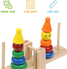 Load image into Gallery viewer, Wooden Rainbow Clown Stacking Toy
