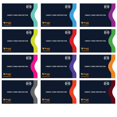 RFID Blocking Sleeves Anti-Theft 12 Set (Navy Blue) by Boxiki Travel - Boxiki Travel