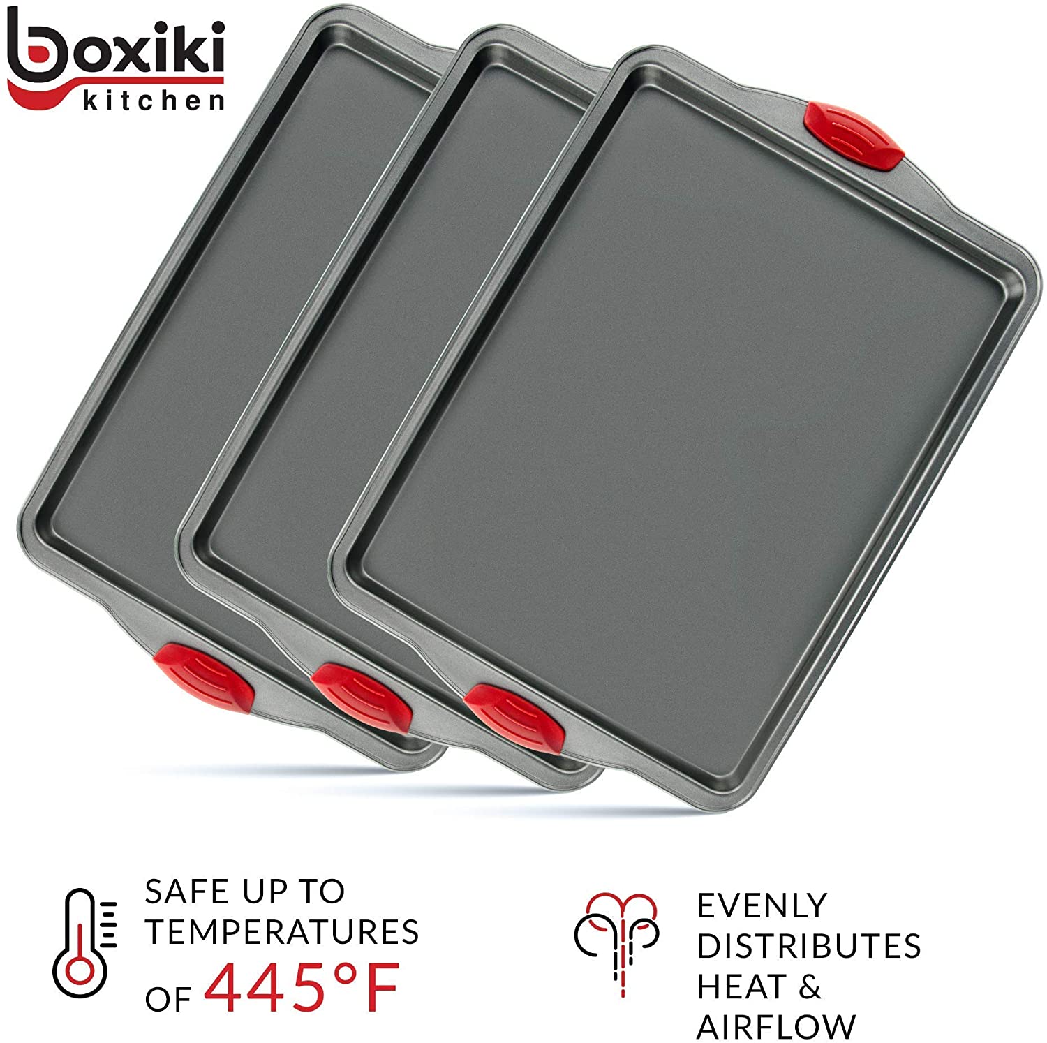 Boxiki Kitchen Non-Stick Steel 8x8 Square Baking Pan