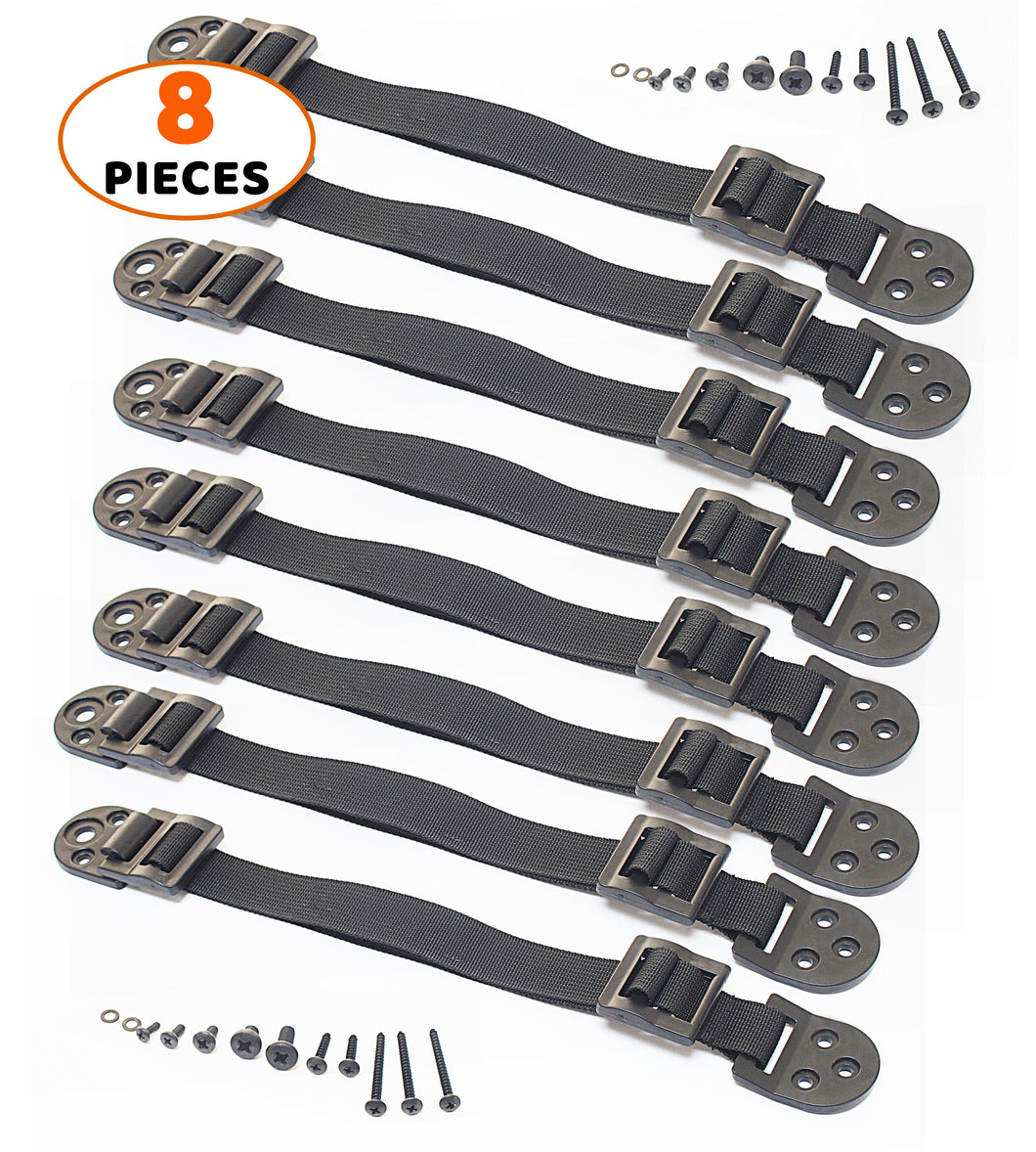 8 PCS Adjustable Anti-Tip Furniture Anchor Safety Straps (Black)