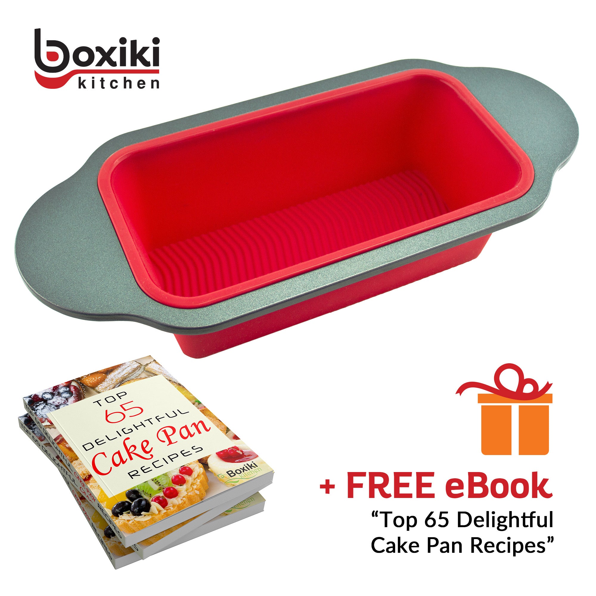 Boxiki Kitchen Non-Stick Silicone 8x8 Square Cake and Brownie Pan with