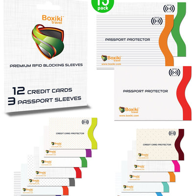 RFID Blocking Sleeves Anti-Theft 15 Set (White) by Boxiki Travel - Boxiki Travel