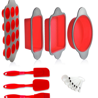 13 Set Premium Silicone Baking Pans & Utensils by Boxiki Kitchen - Boxiki Kitchen
