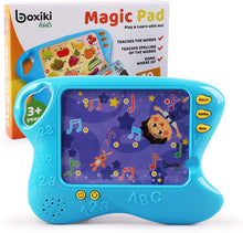Load image into Gallery viewer, Boxiki Kids Learning Pad with 10 Educational Flash Cards for Toddlers 3+ Years w/Touch and Learn Functions | Smart Pad for Children&#39;s Learning Games | Educational Learning Toys for Boys and Girls
