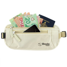 Load image into Gallery viewer, RFID Travel Money Belt Anti-Theft Unisex (Beige) by Boxiki Travel - Boxiki Travel
