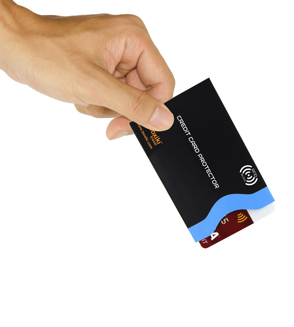 Boxiki Travel RFID Blocking Sleeves, Set With Color Coding. Identity Theft Prevention RFID